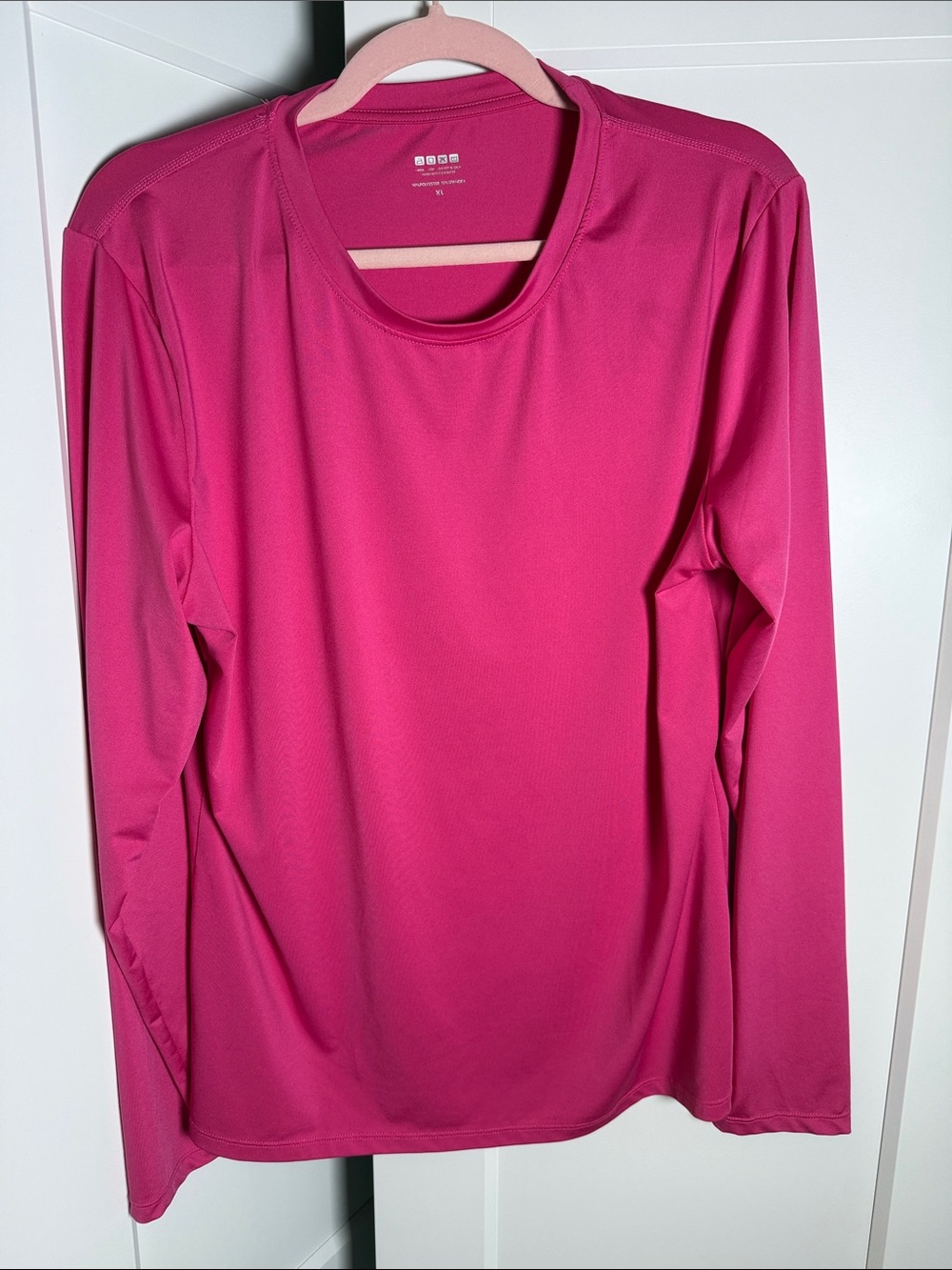 Women’s Long Sleeve Crew Quick-Dry Breathable Workout Shirt UPF 50 - Bright Pink